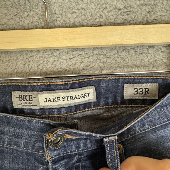 BKE Jeans Mens 33x27 Jake Straight Blue Buckle Stretch Denim Pants - Picture 3 of 11